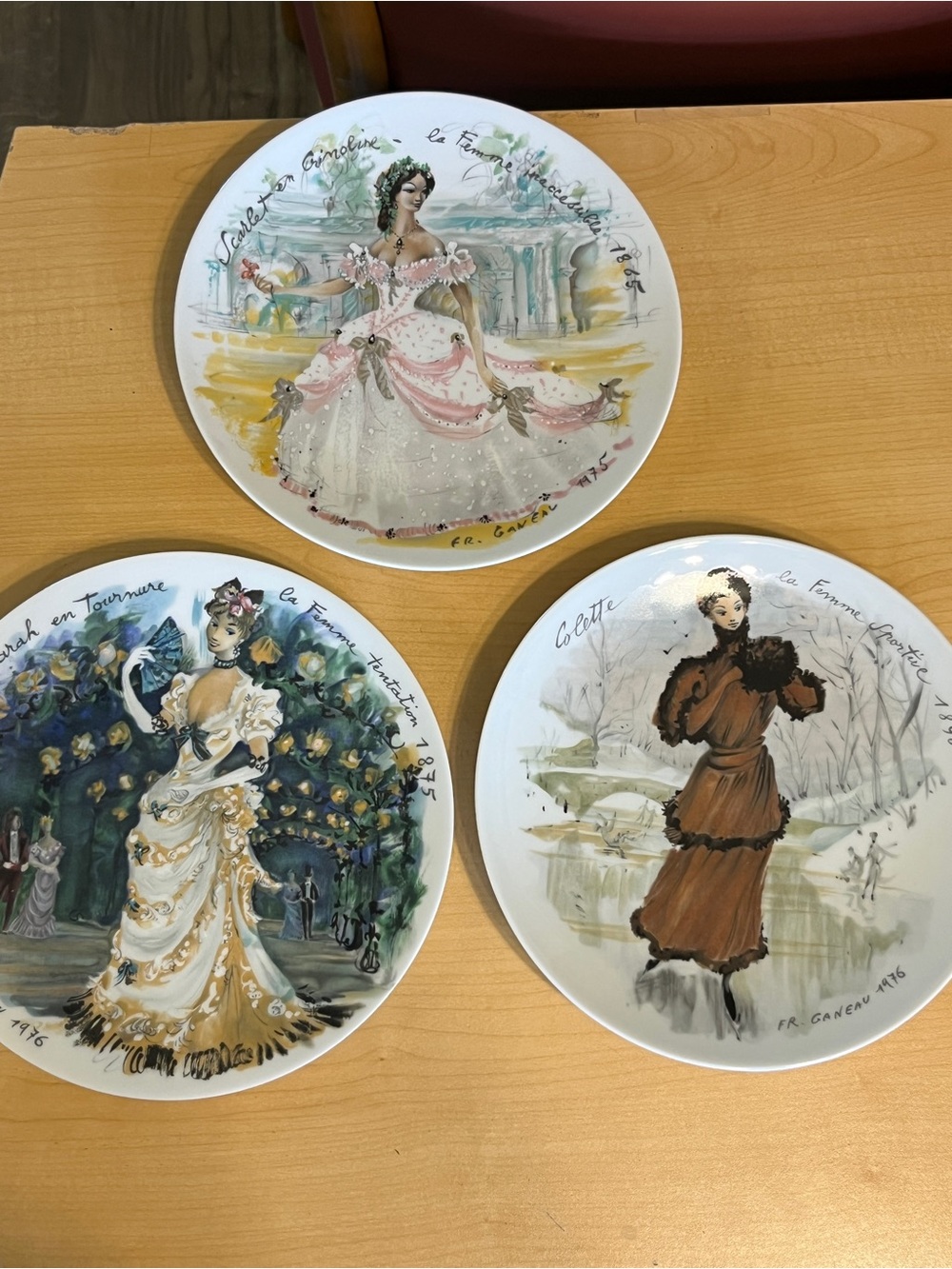 Henri d'Arceau Limoges Plates - Lot Of 3 “Le Femmes Du Siecle" Gorgeous